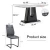 Table and chair set, modern and minimalist dining table, imitation marble tabletop, and MDF legs with U-shaped brackets. Comfortable chairs suitable f