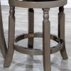 30" Bar Stool, Weathered Gray Finish, Charcoal Fabric Seat - as Pic