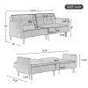 Linen Upholstered Modern Convertible Folding Futon Sofa Bed for Compact Living Space; Apartment; Dorm - Dark Gray