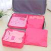 9Pcs Clothes Storage Bags Water-Resistant Travel Luggage Organizer Clothing Packing Cubes - Hot Pink