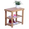 Bosonshop 2- Tier Bamboo Shoe Bench Rack Shoe Storage 19.7" x 10.6" x 17.5" (L x W x H) - Yellow