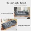 Linen Upholstered Modern Convertible Folding Futon Sofa Bed for Compact Living Space; Apartment; Dorm - Dark Gray