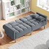 Linen Upholstered Modern Convertible Folding Futon Sofa Bed for Compact Living Space; Apartment; Dorm - Dark Gray