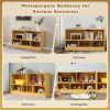 Kids 2-Shelf Bookcase 5-Cube Wood Toy Storage Cabinet Organizer - Beige