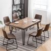 Aryven Industrial 7-Piece Dining Set, Antique Brown - as Pic