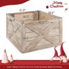 24 Inch Wooden Tree Collar Box with Hook and Loop Fasteners - Brown