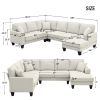 108*85.5" Modern U Shape Sectional Sofa, 7 Seat Fabric Sectional Sofa Set with 3 Pillows Included for Living Room, Apartment, Office,3 Colors  - Beige