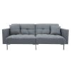 Linen Upholstered Modern Convertible Folding Futon Sofa Bed for Compact Living Space; Apartment; Dorm - Dark Gray