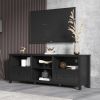 WESOME 70.08 Inch Length Black TV Stand for Living Room and Bedroom;  with 2 Drawers and 4 High-Capacity Storage Compartment. - Black