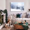 Framed Canvas Wall Art Decor Painting For Chrismas, Winter Pine Forest Chrismas Gift Painting For Chrismas Gift, Decoration For Chrismas Eve Office Li