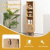 4 Tiers Rattan Storage Cabinet with Slim Design - Natural