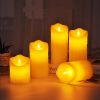 Flameless Flickering LED Candles Battery Operated , Warm Light Real Wax Pillar Votive 3D Wick Candles, Perfect for Party/Wedding/Home Decor(White) - a