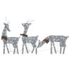 Christmas Reindeer Family 106.3"x2.8"x35.4" Silver Cold White Mesh - Silver