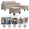 [New] [VIDEO provided] 81.1*76.3*35" Reversible Sectional Couch with Storage Ottoman L-Shaped Sofa,Sectional Sofa with Chaise,Nailheaded Textured Fabr