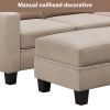 [New] [VIDEO provided] 81.1*76.3*35" Reversible Sectional Couch with Storage Ottoman L-Shaped Sofa,Sectional Sofa with Chaise,Nailheaded Textured Fabr