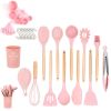 33pcs Set Wooden Handle Silicone Kitchen Utensils 33 Pieces Set Silicone Spoon Shovel Kitchen Gadgets Set Silicone Kitchen Utensils - Purple