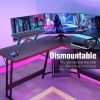 51 Inch L-Shaped Gaming Desk Computer Corner Desk PC Gaming Desk Table - Black