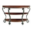 Traditional Style Brown Cherry 1pc Sofa Table Open Bottom Shelf Ornate Design Living Room Furniture - as Pic