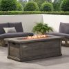 ANCHORAGE 56'' WOOD RECTANGULAR MGO FIRE TABLE GREY - 50,000 BTU - as Pic