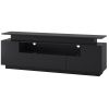 Modern, Stylish Functional TV stand with Color Changing LED Lights, Universal Entertainment Center, High Gloss TV Cabinet for 75+ inch TV - Black