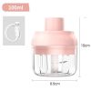 Electric Garlic Chopper Mini, Garlic Masher Crusher, Food Processor Small with Garlic Peeler And Spoon - pink