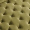 Velvet Upholstered Swivel Chair for Living Room, with Button Tufted Design and Movable Wheels, Including 3 Pillows - khaki