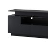 Modern, Stylish Functional TV stand with Color Changing LED Lights, Universal Entertainment Center, High Gloss TV Cabinet for 75+ inch TV - Black