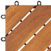 Decking Tiles 10 pcs 11.8"x11.8" Solid Acacia Wood - Brown